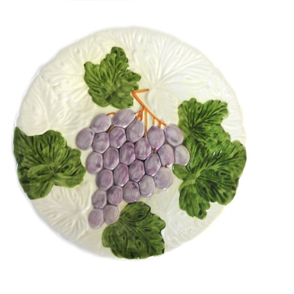 Vintage Other - Fruit De Jour Stafford Dessert Plate Hand Painted Majolica 1987 Grapes
